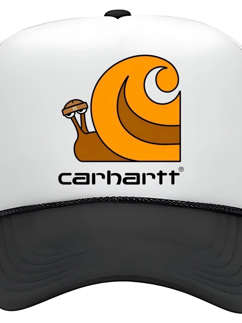 Carhartt Snail Work In Progress Foam Trucker Hat 80s Vintage Logo Ball Cap